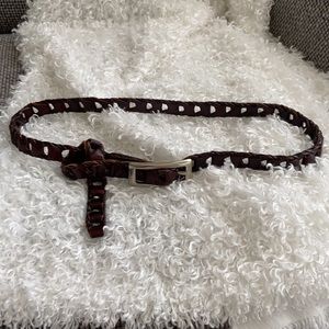 BRAIDED BROWN LEATHER BELT